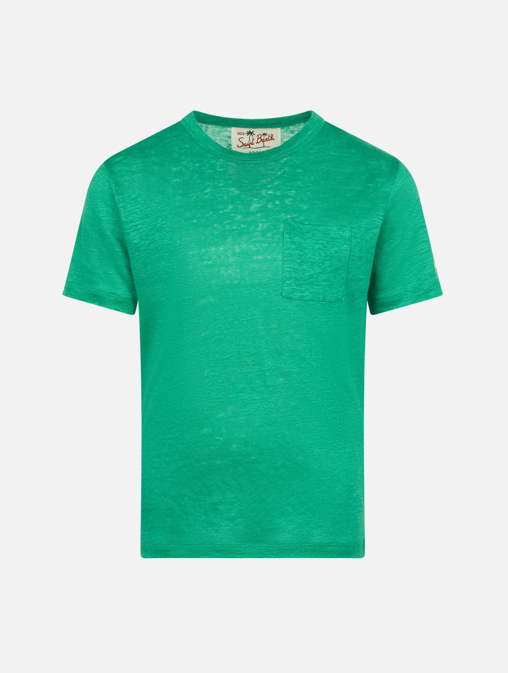 T-shirt Alex verde in lino product image 1