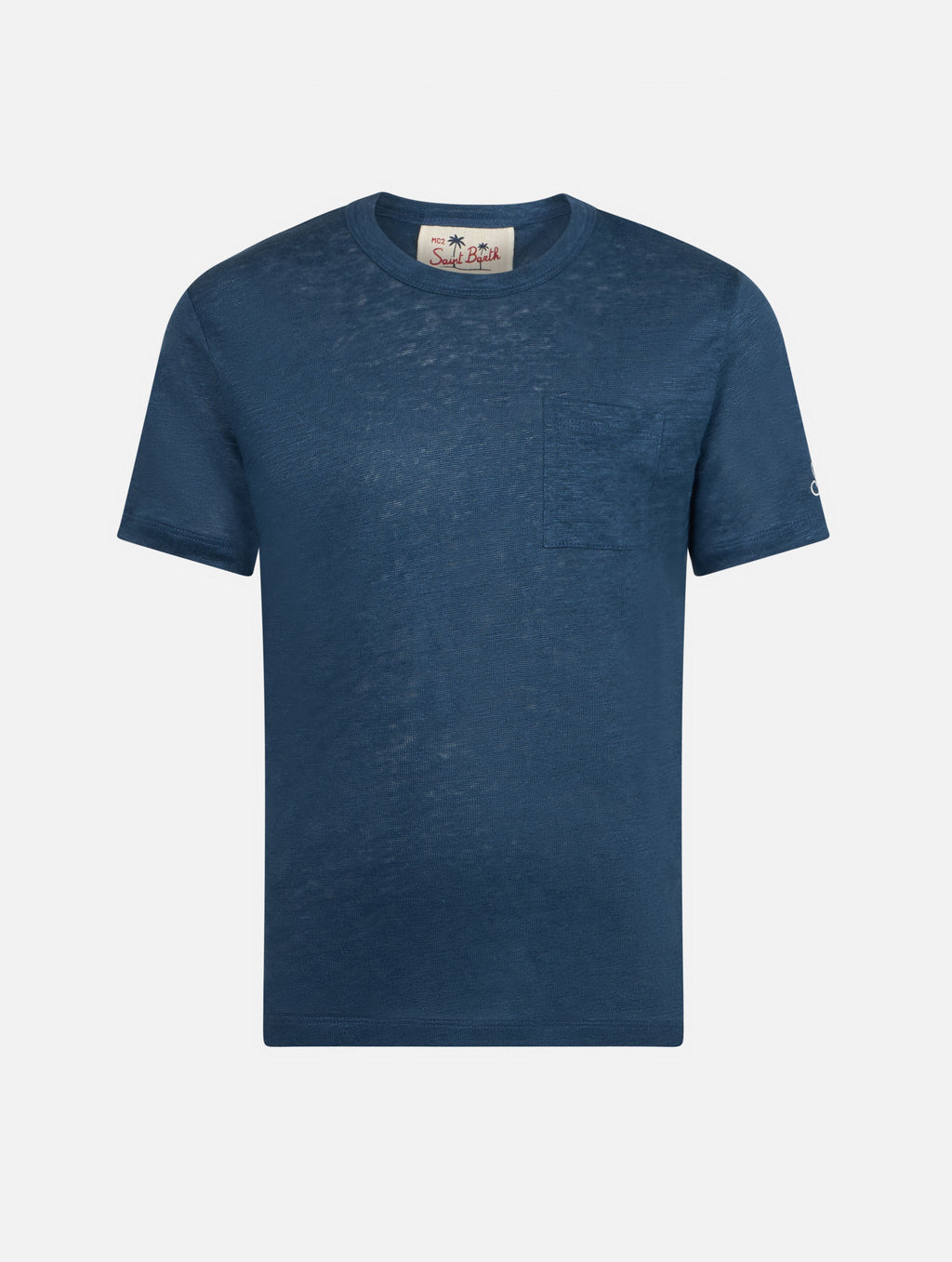 T-shirt Alex blu marino in lino product image 1
