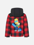 Piumino Baxter Jr nero e rosso a quadri con stampa Bart product image 1