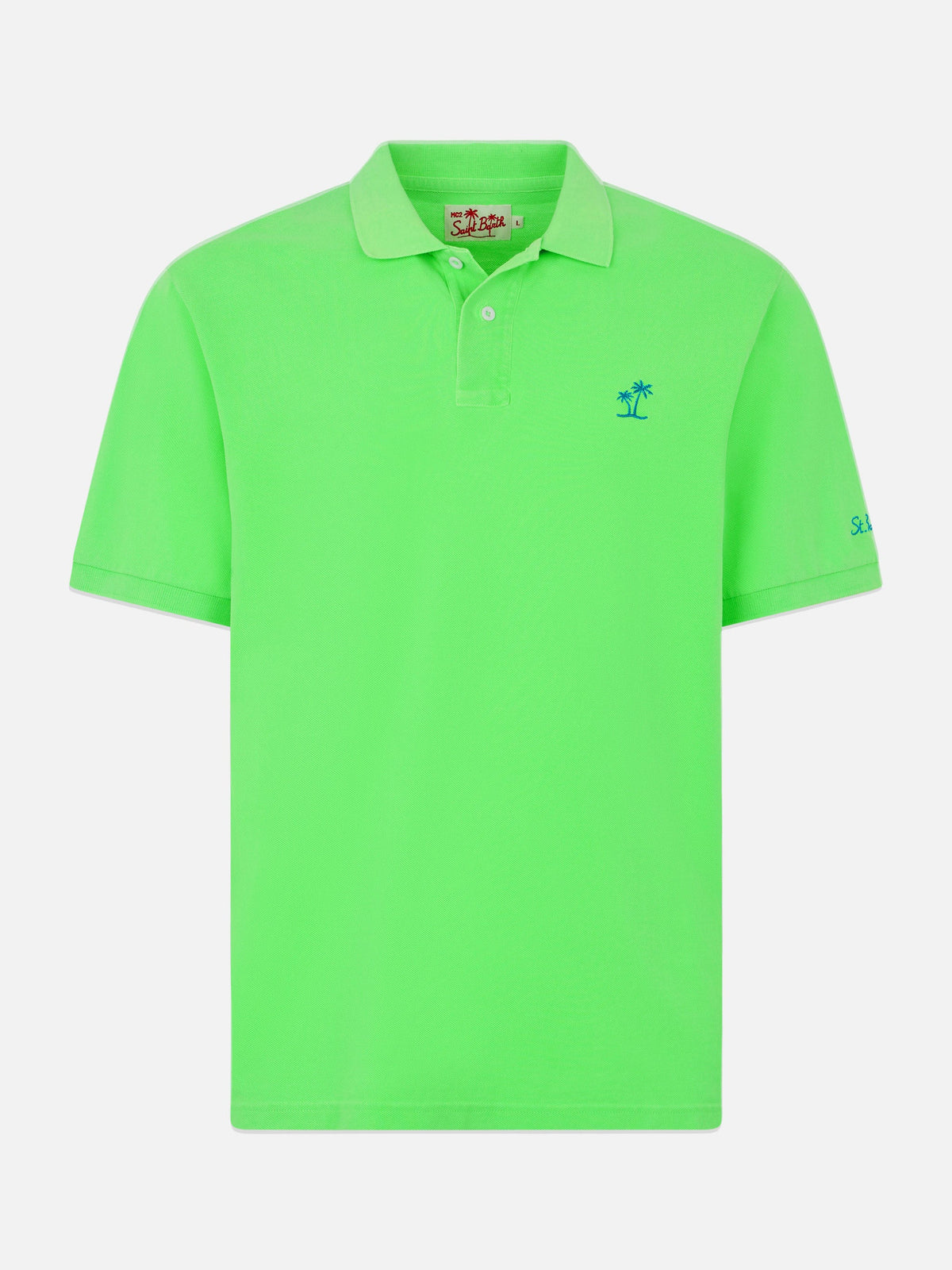 Polo Beverly Hills Vintage verde fluo con ricamo logo product image 4