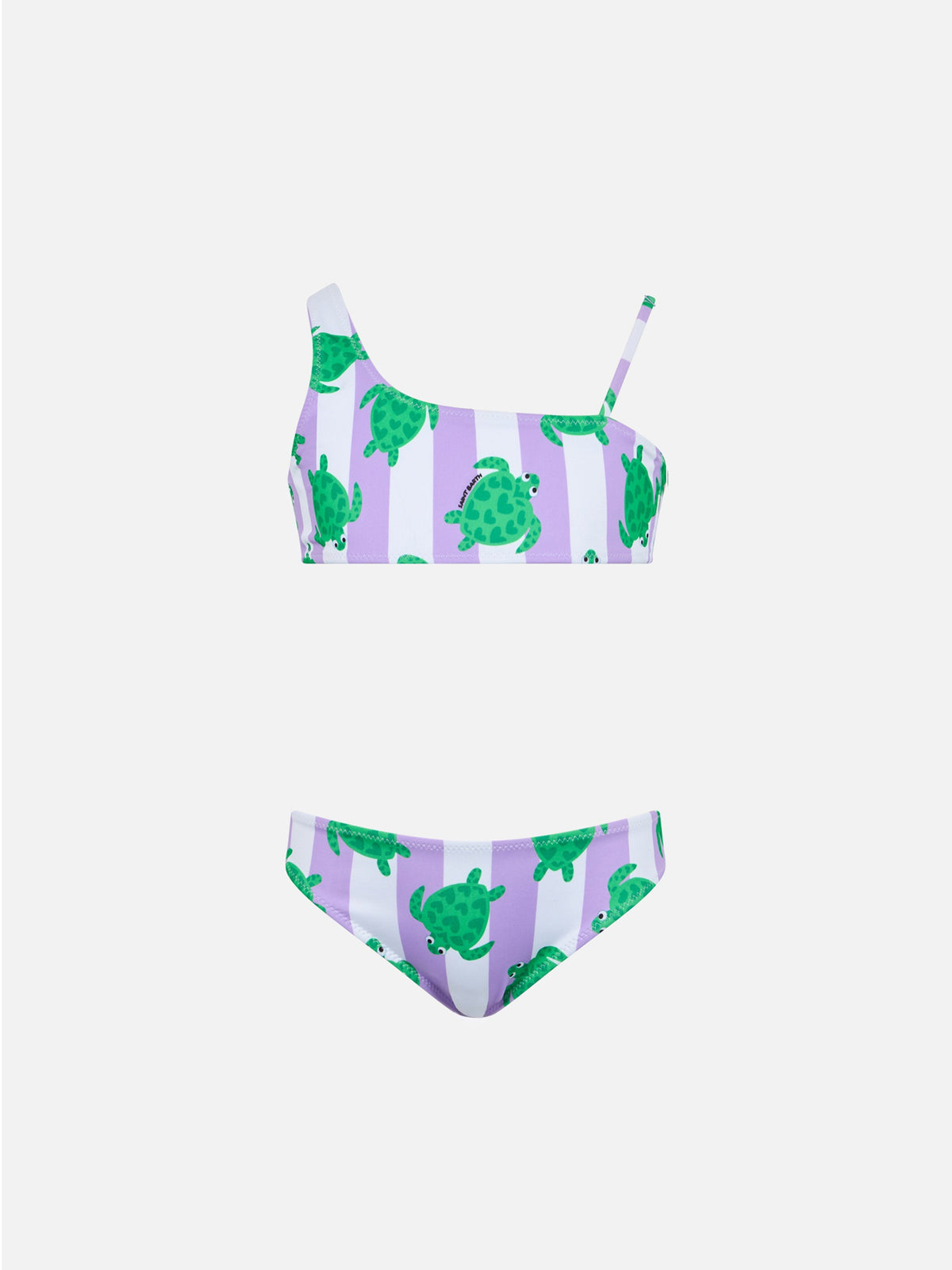 Bikini monospalla da bambina Vivy con stampa tartaruga