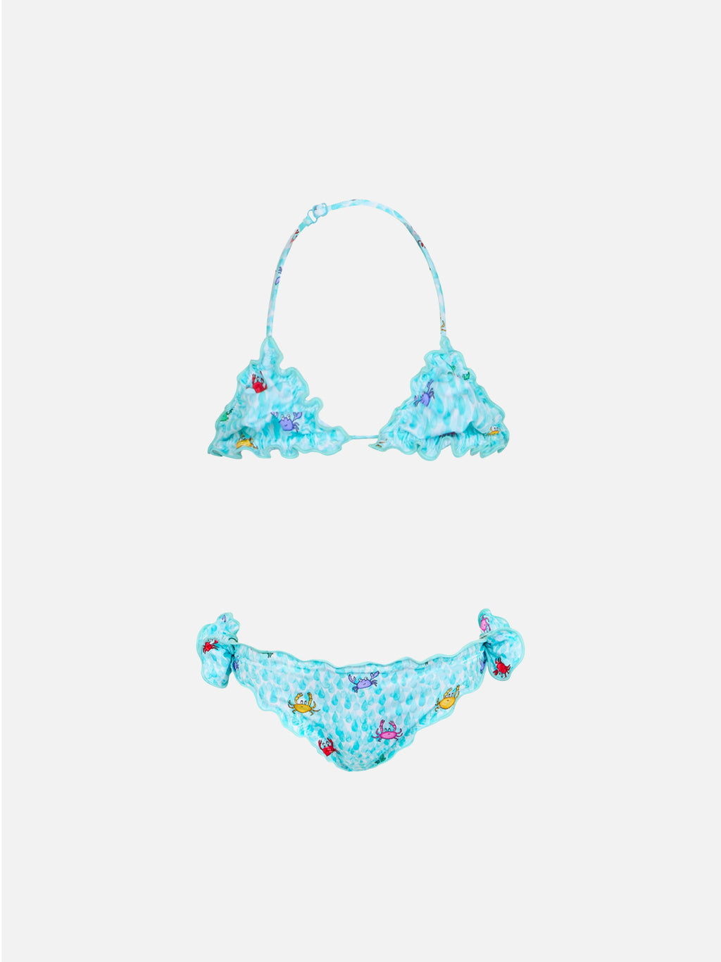 Bikini Cris con stampa granchi su fondo bianco