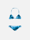 Bikini Cris azzurro con stampa effetto denim