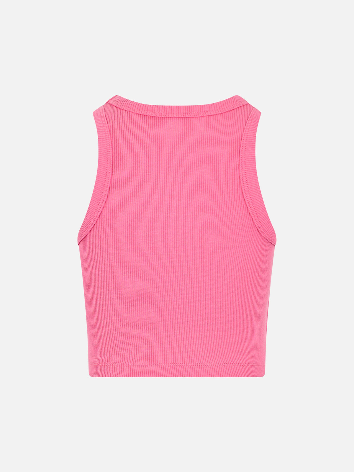 Canotta crop Blue Jr fucsia con stampa St. Barth Beach Club
