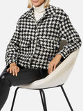 Overshirt corto Bonnibell bianco e nero pied de poule