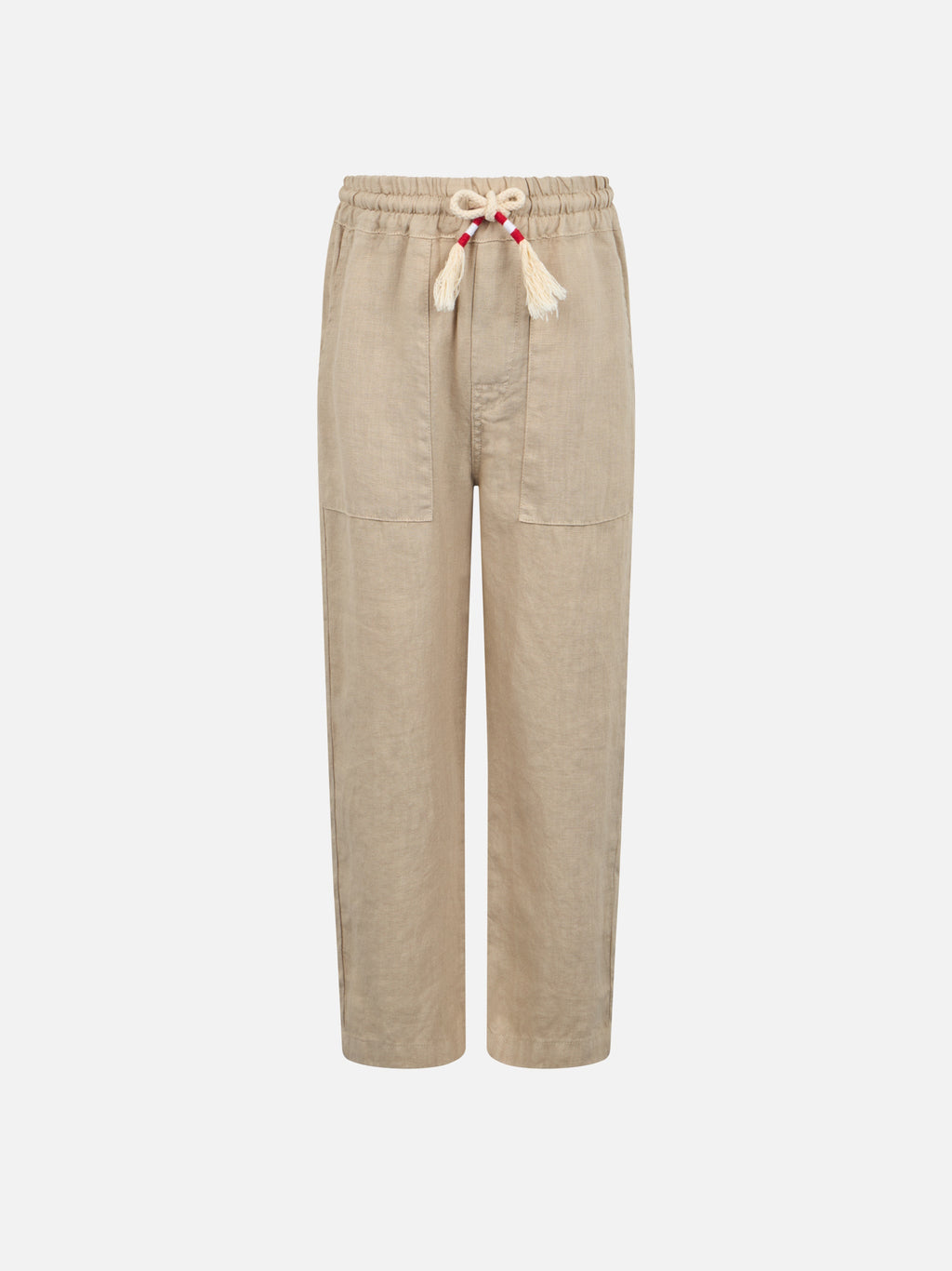 Pantaloni Calais Jr beige in lino