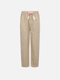 Pantaloni Calais Jr beige in lino