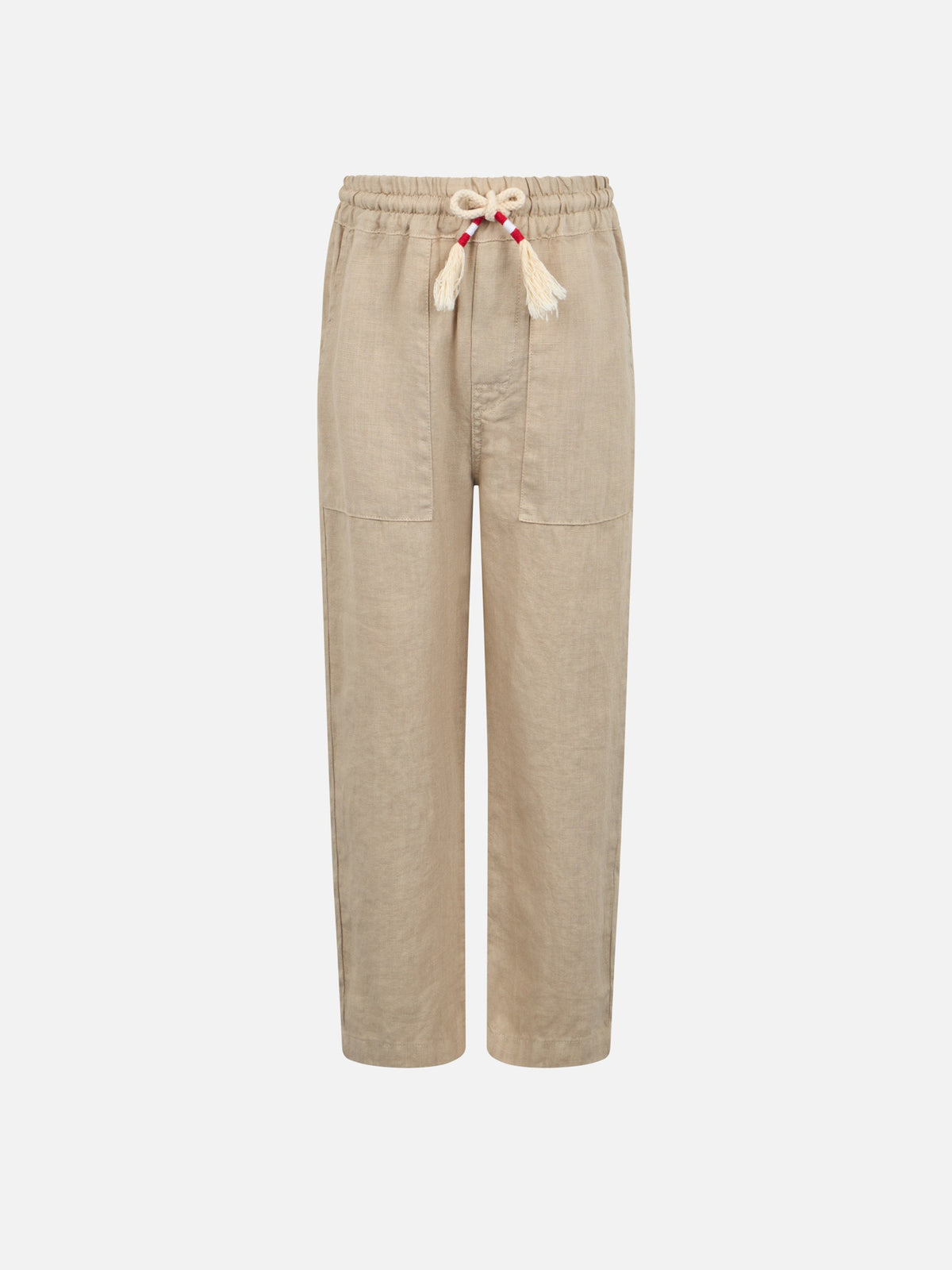 Pantaloni Calais Jr beige in lino