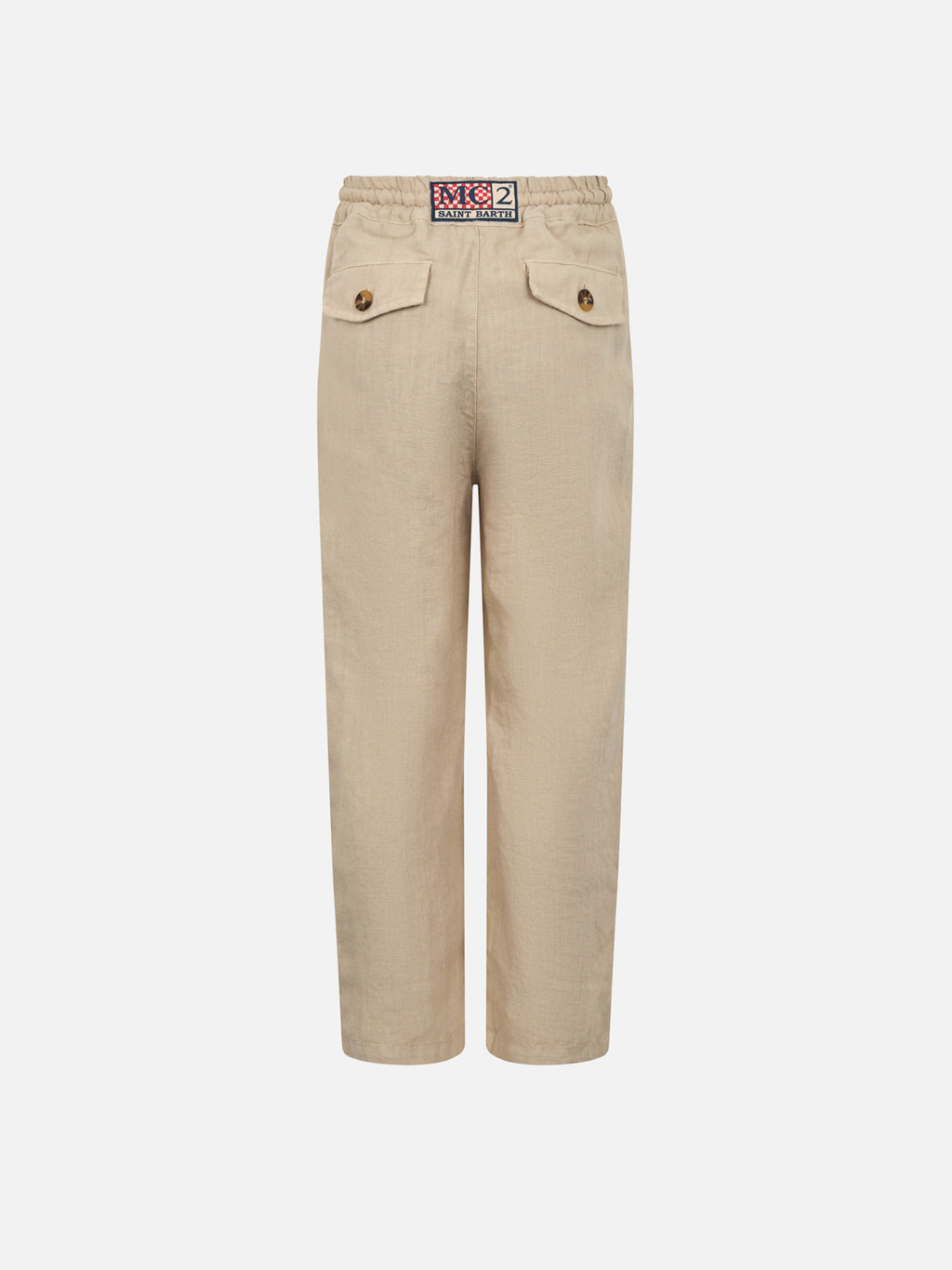 Pantaloni Calais Jr beige in lino