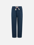 Pantaloni lunghi Calais Jr blu navy in lino