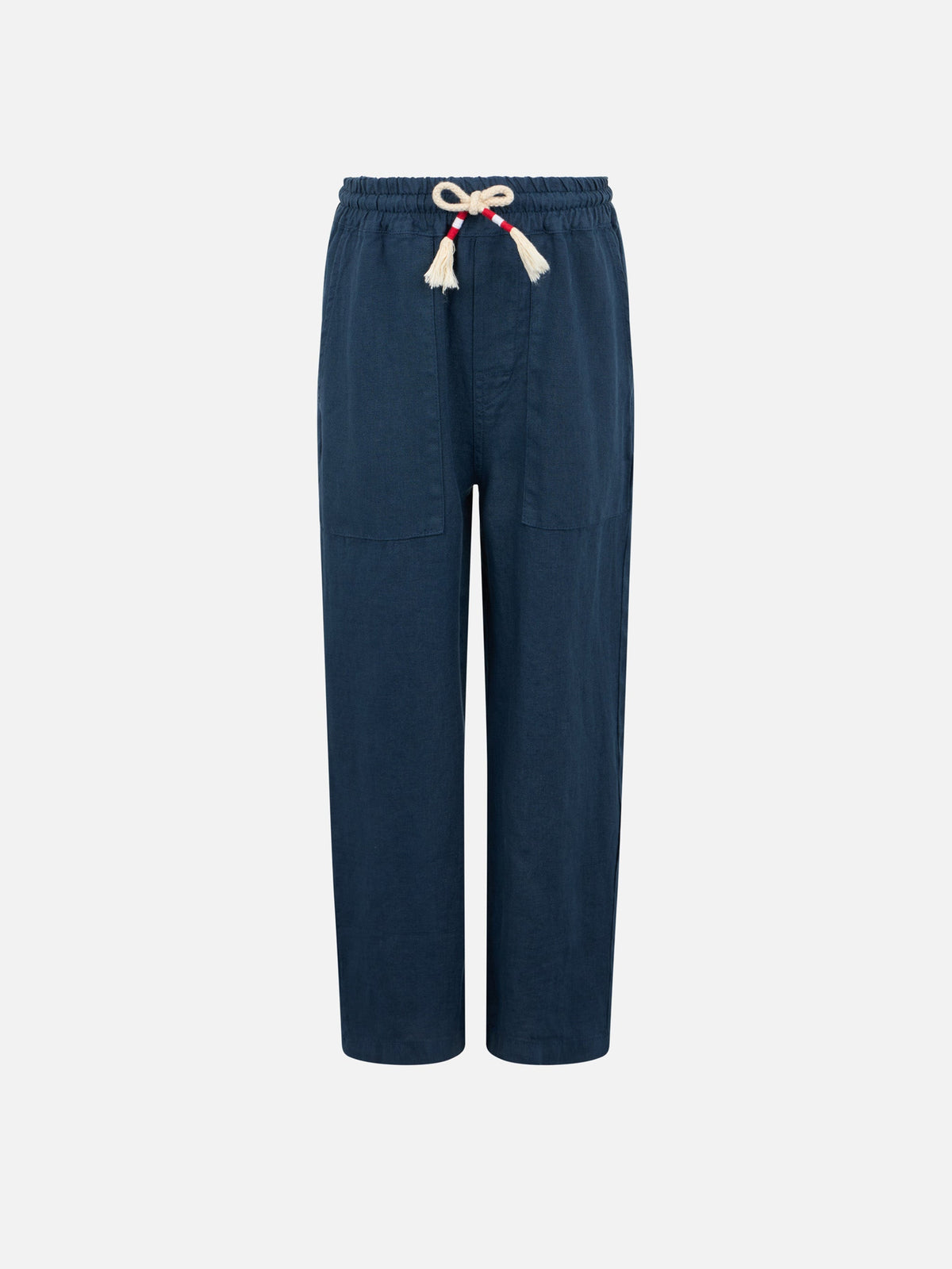 Pantaloni lunghi Calais Jr blu navy in lino