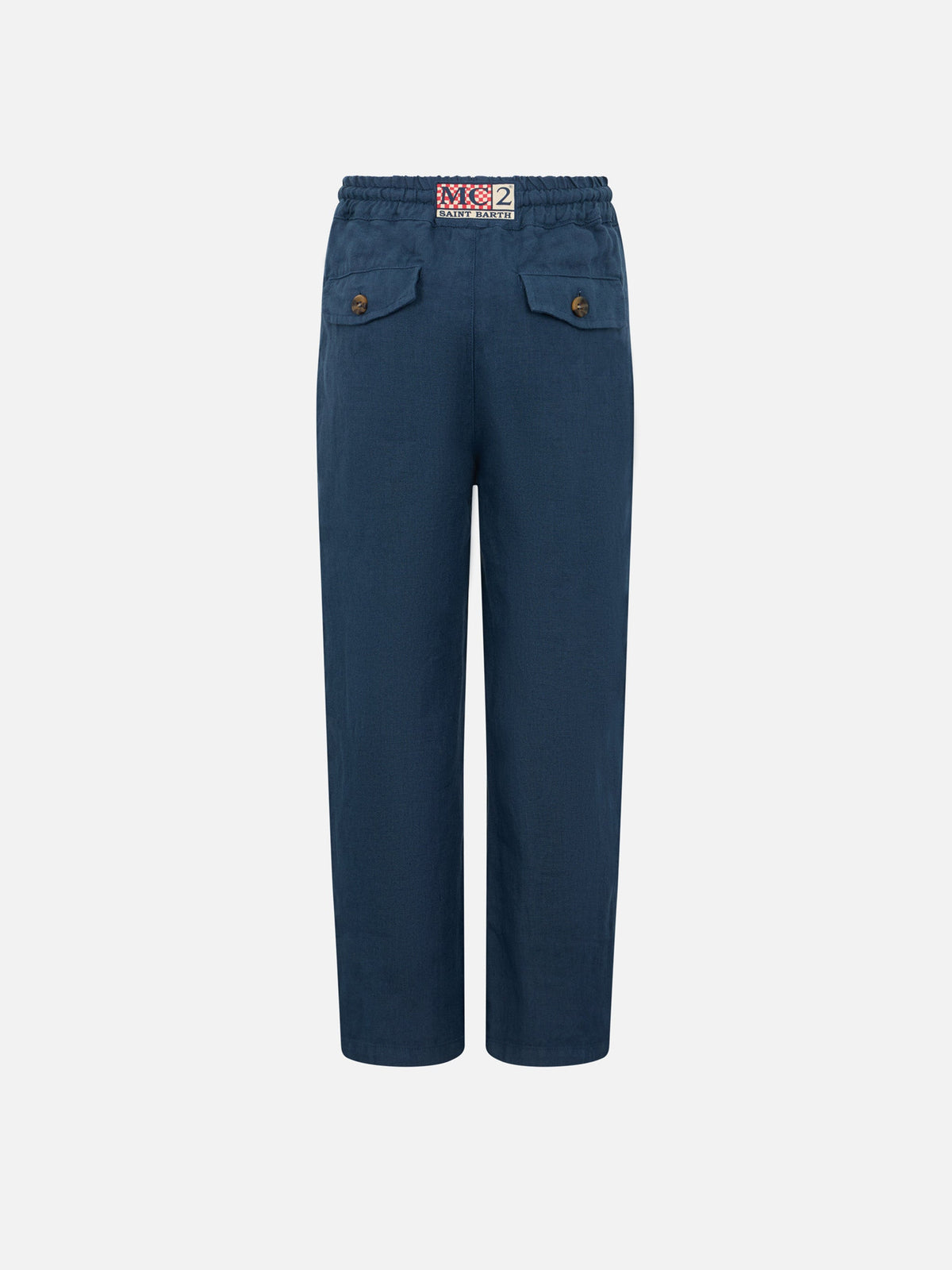 Pantaloni lunghi Calais Jr blu navy in lino