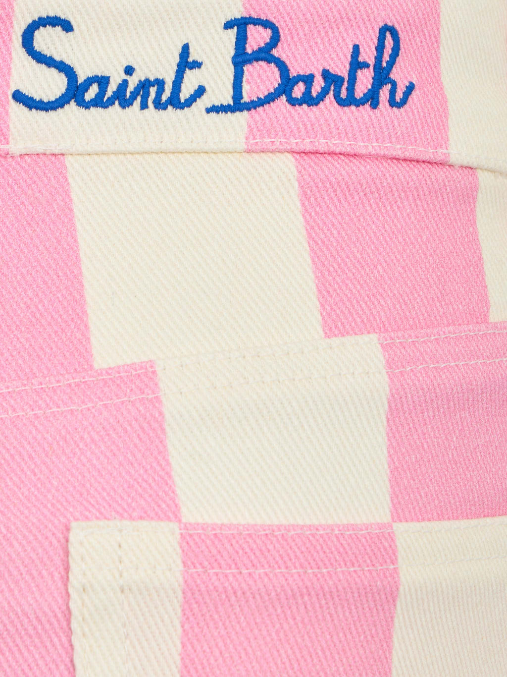 Bermuda Cancun Jr in denim a righe rosa