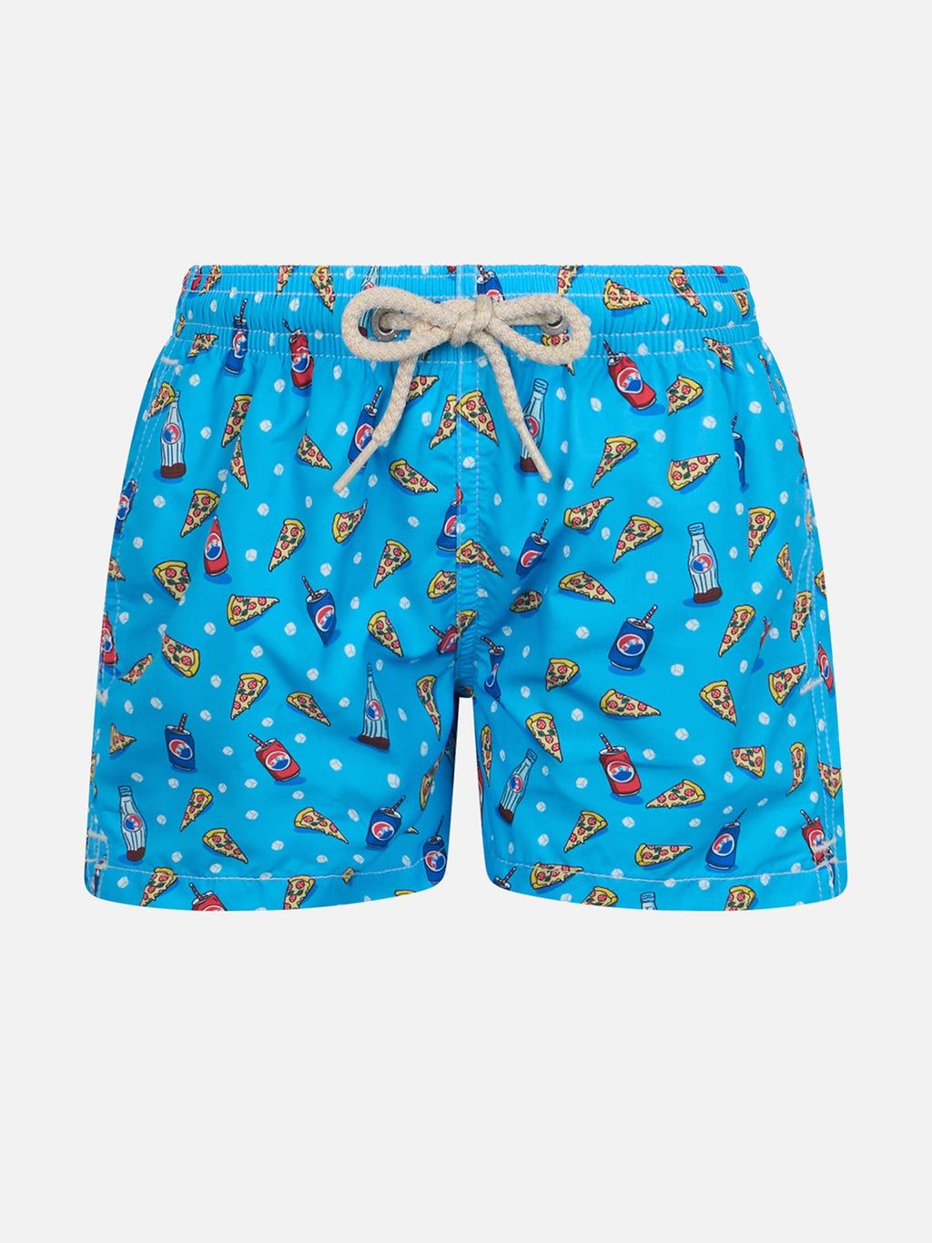 Costume mare Jean Lighting turchese con stampa pizza