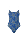 Costume intero Cecille con stampa paisley a stelle su fondo blu navy