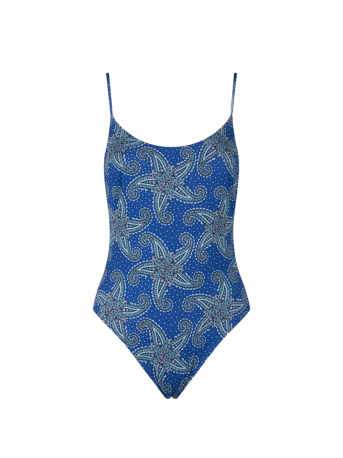 Costume intero Cecille con stampa paisley a stelle su fondo blu navy