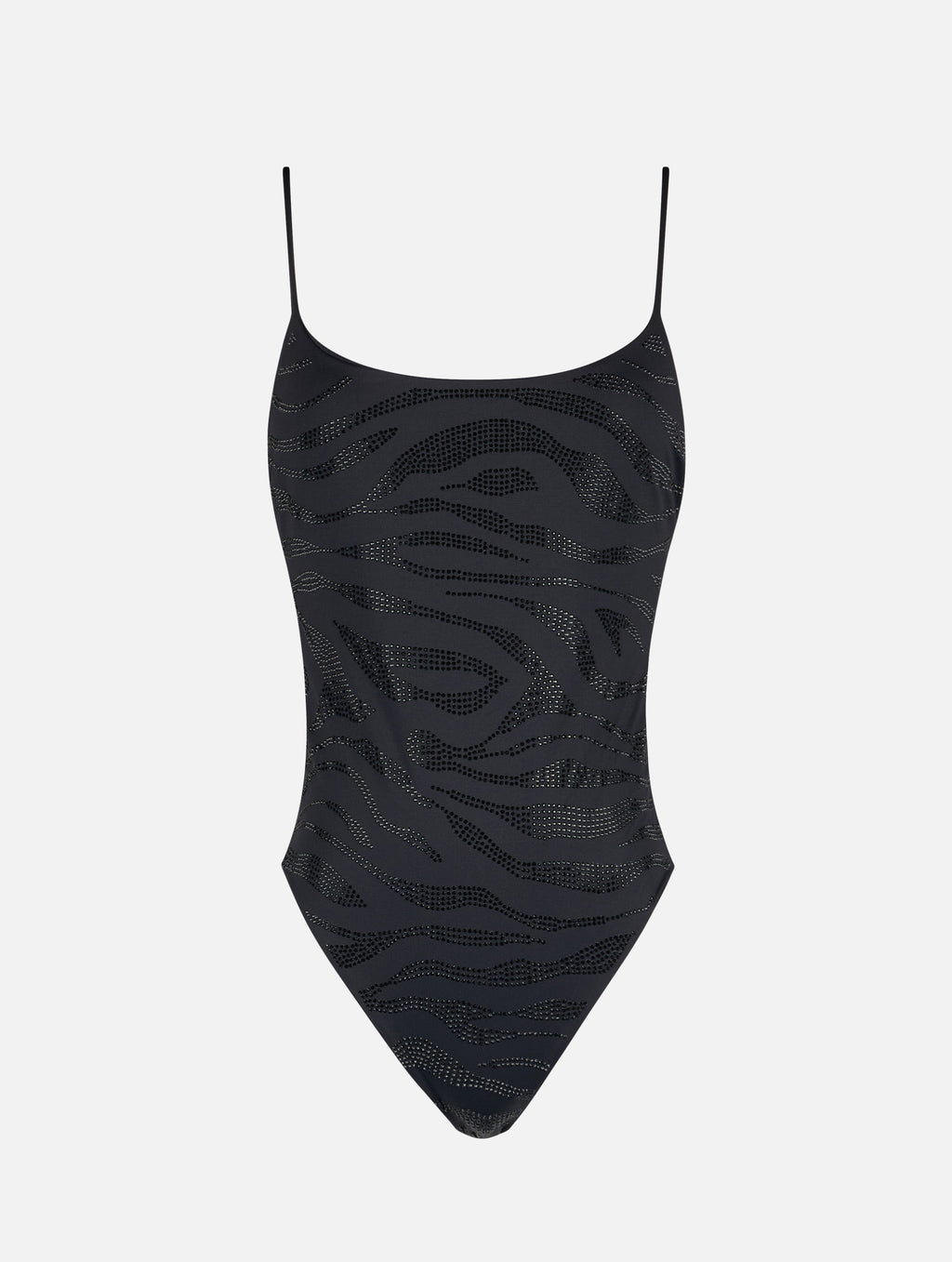 Costume intero Cecille con stampa zebrata e strass