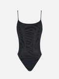Costume intero Cecille con stampa zebrata e strass