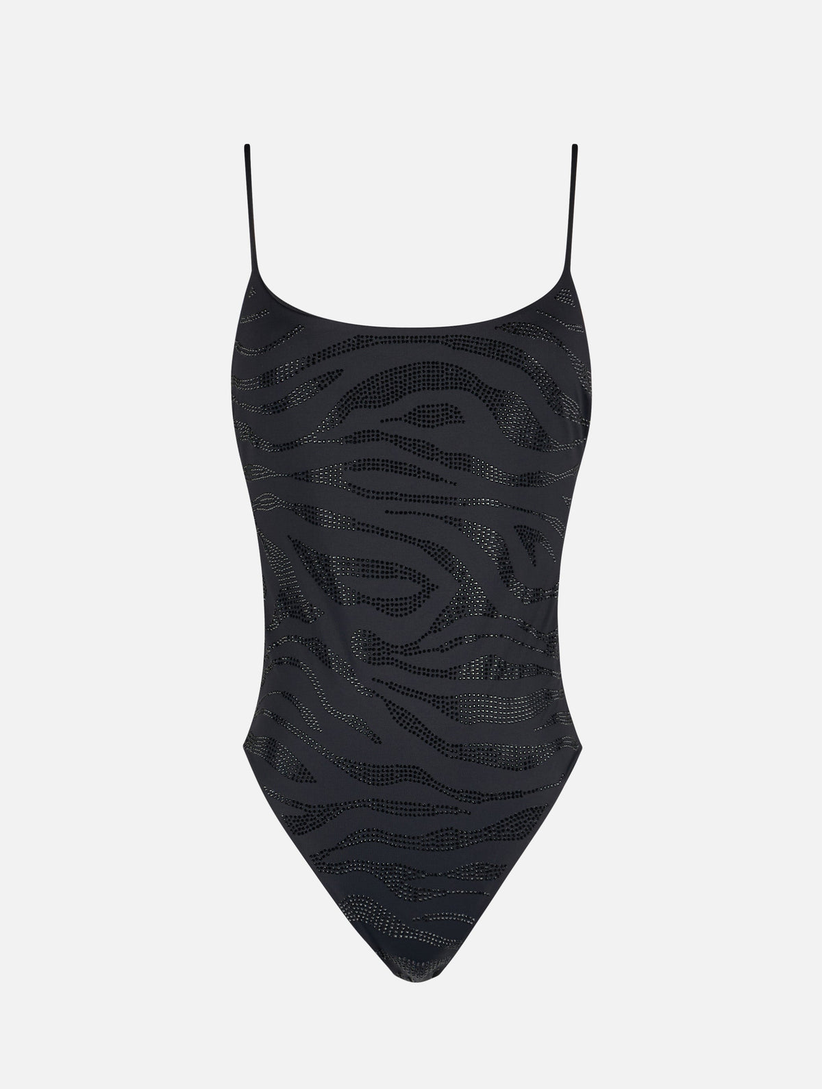 Costume intero Cecille con stampa zebrata e strass