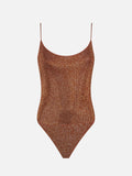 Costume intero Cecille marrone con strass