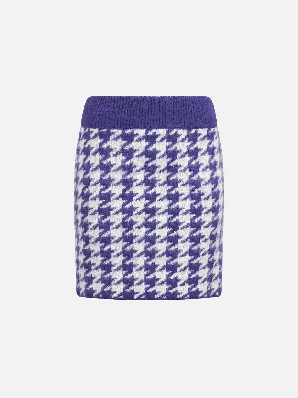 Gonna Chatel viola in maglia con motivo pied de poule