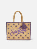 Borsa a mano Colette in rafia a pois