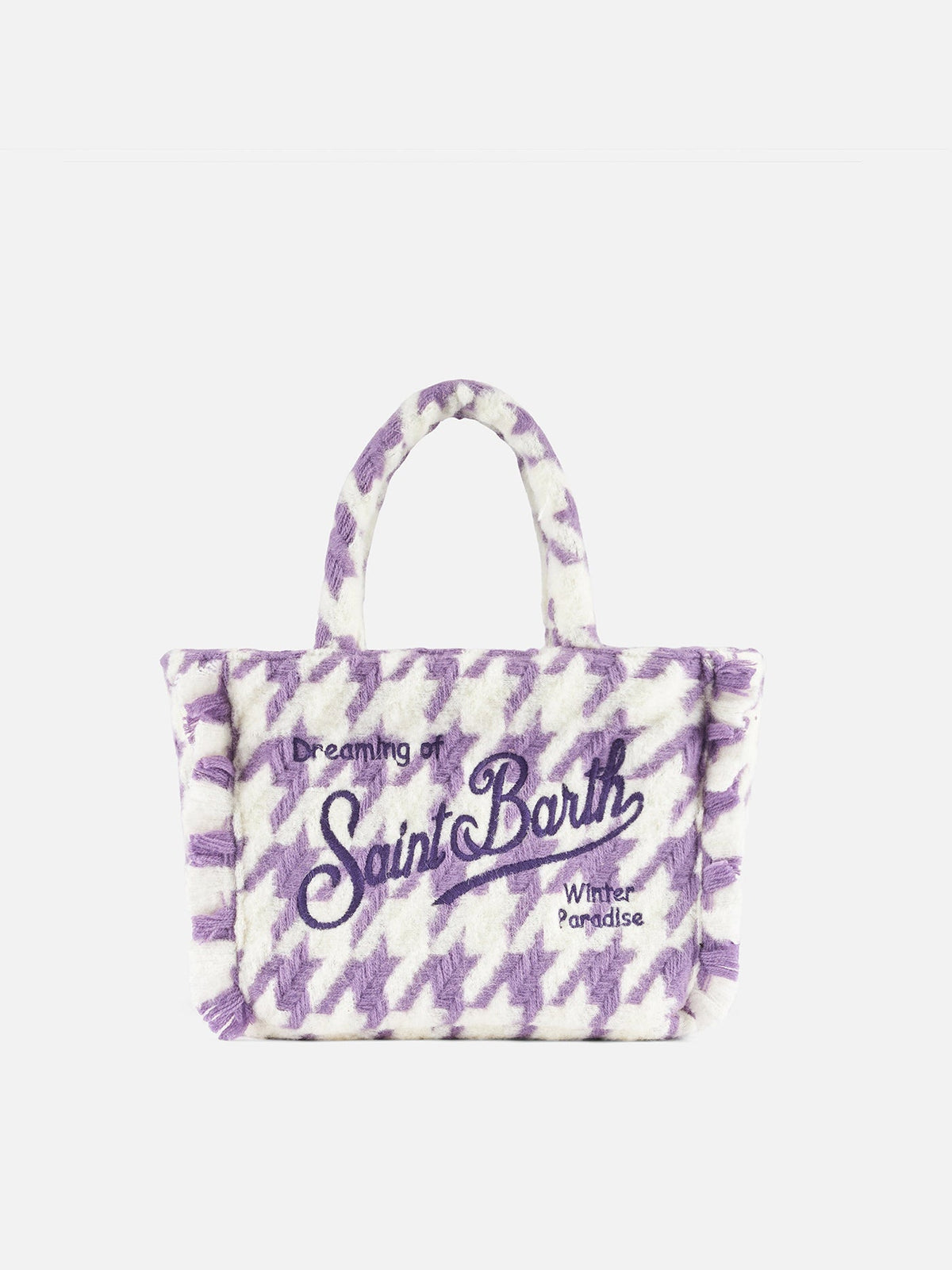 Borsa Colette Classic con motivo pied de poule bianco e lilla