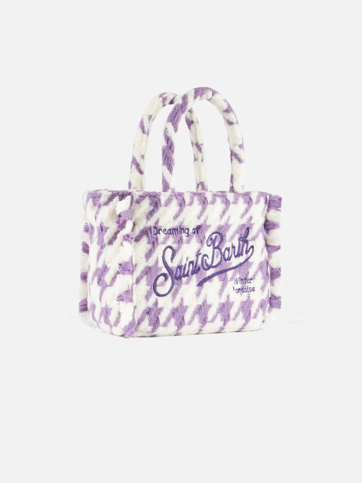 Borsa Colette Classic con motivo pied de poule bianco e lilla
