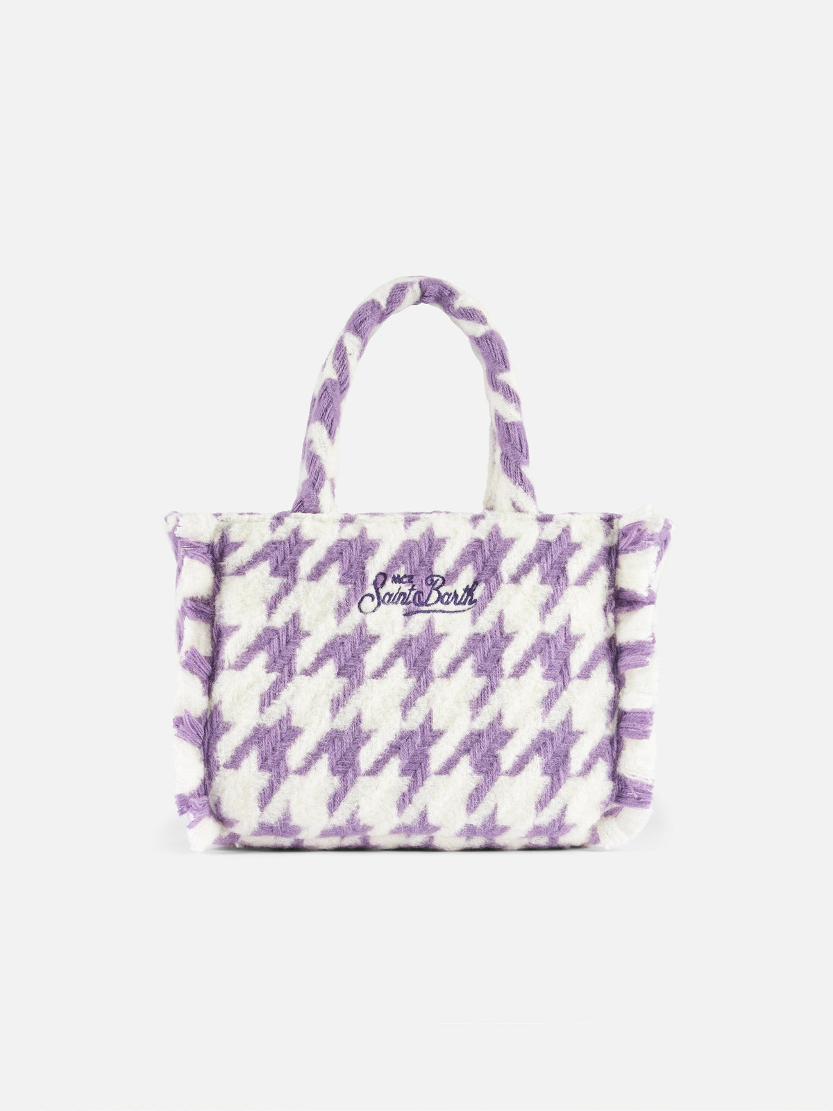 Borsa Colette Classic con motivo pied de poule bianco e lilla