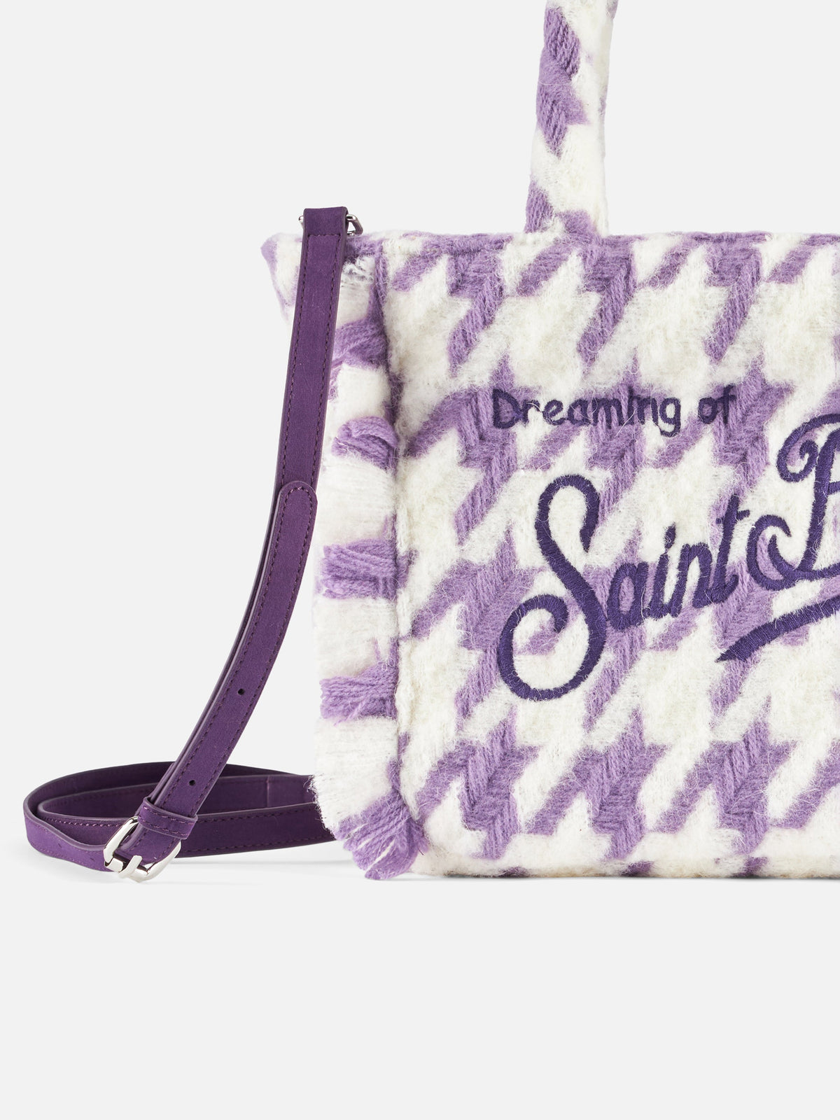 Borsa Colette Classic con motivo pied de poule bianco e lilla