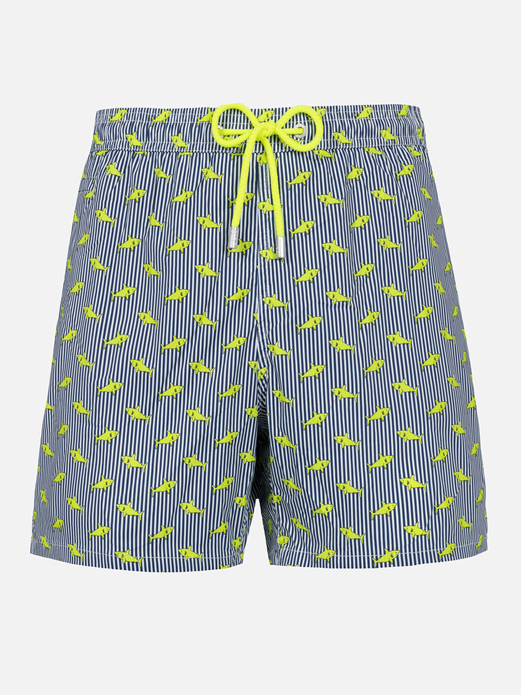 Costume mare Comfort Light blu navy con stampa squali a righe