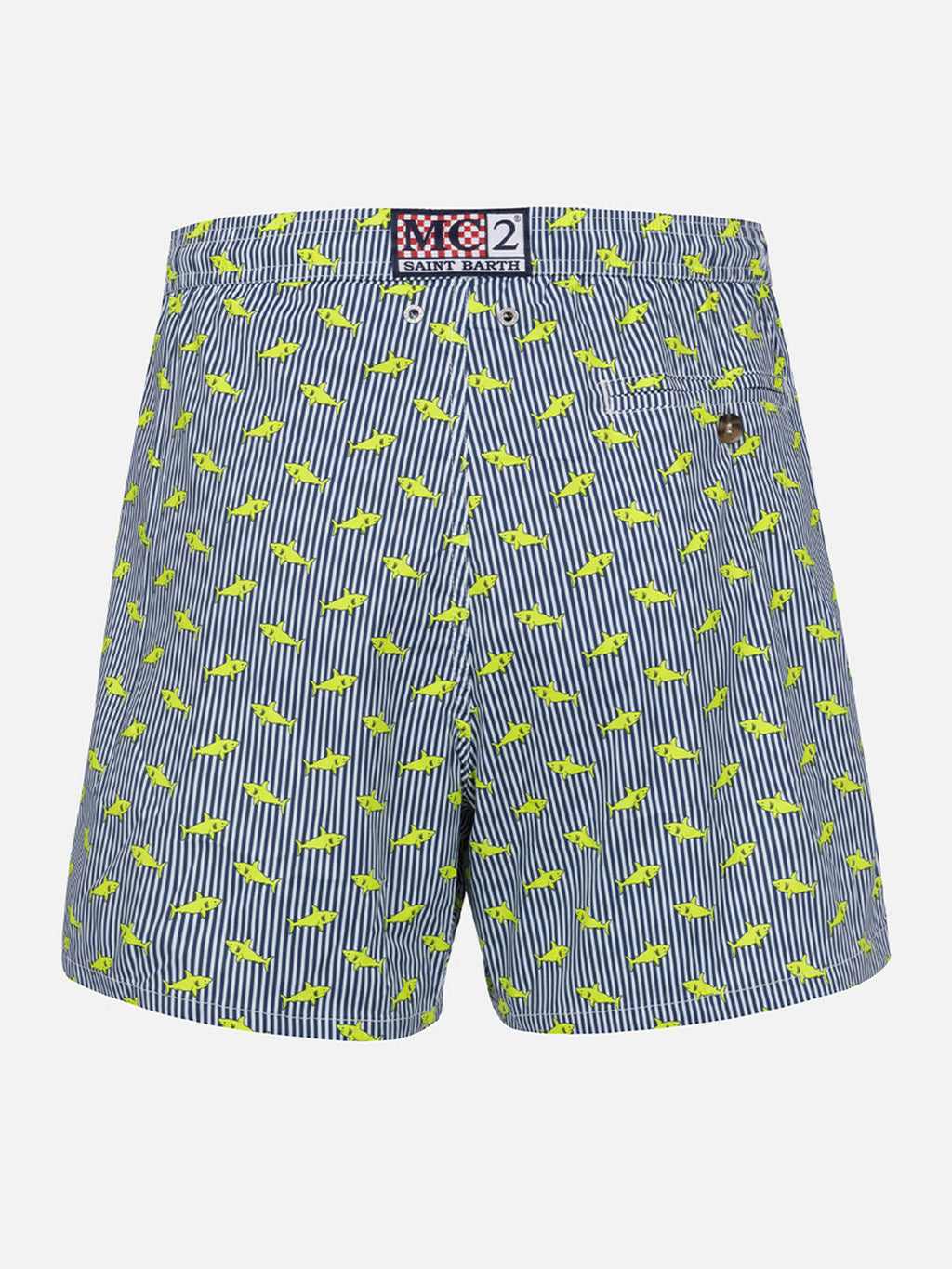 Costume mare Comfort Light blu navy con stampa squali a righe