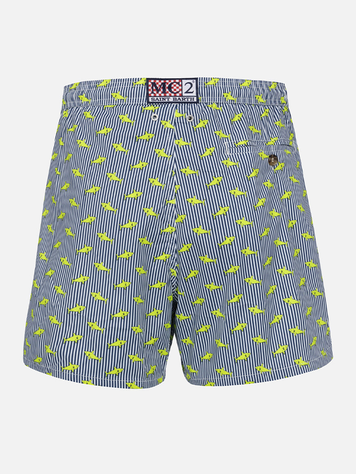 Costume mare Comfort Light blu navy con stampa squali a righe