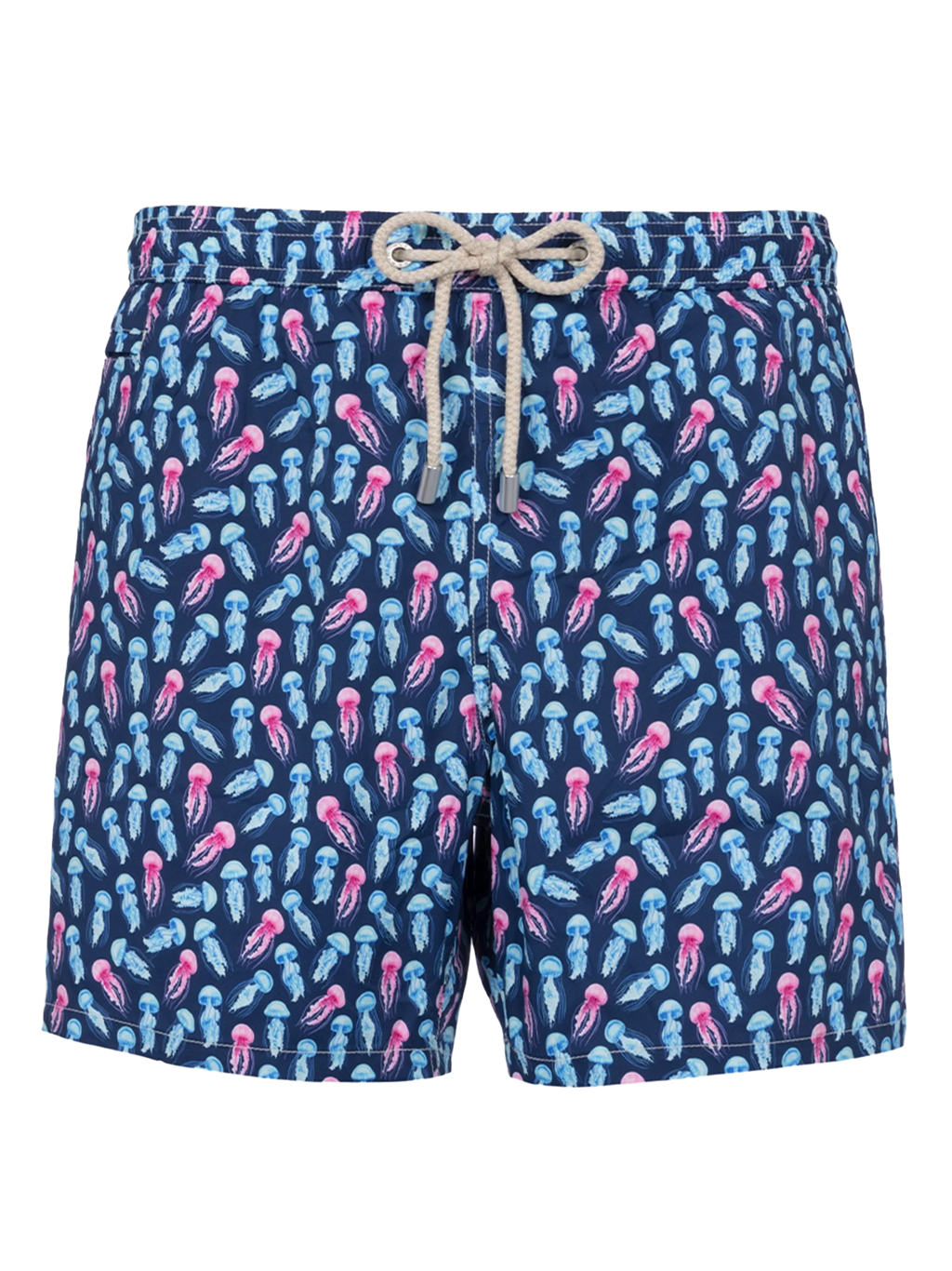 Costume mare Comfort Light blu navy con stampa meduse fluo