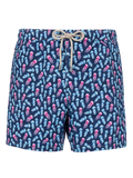 Costume mare Comfort Light blu navy con stampa meduse fluo