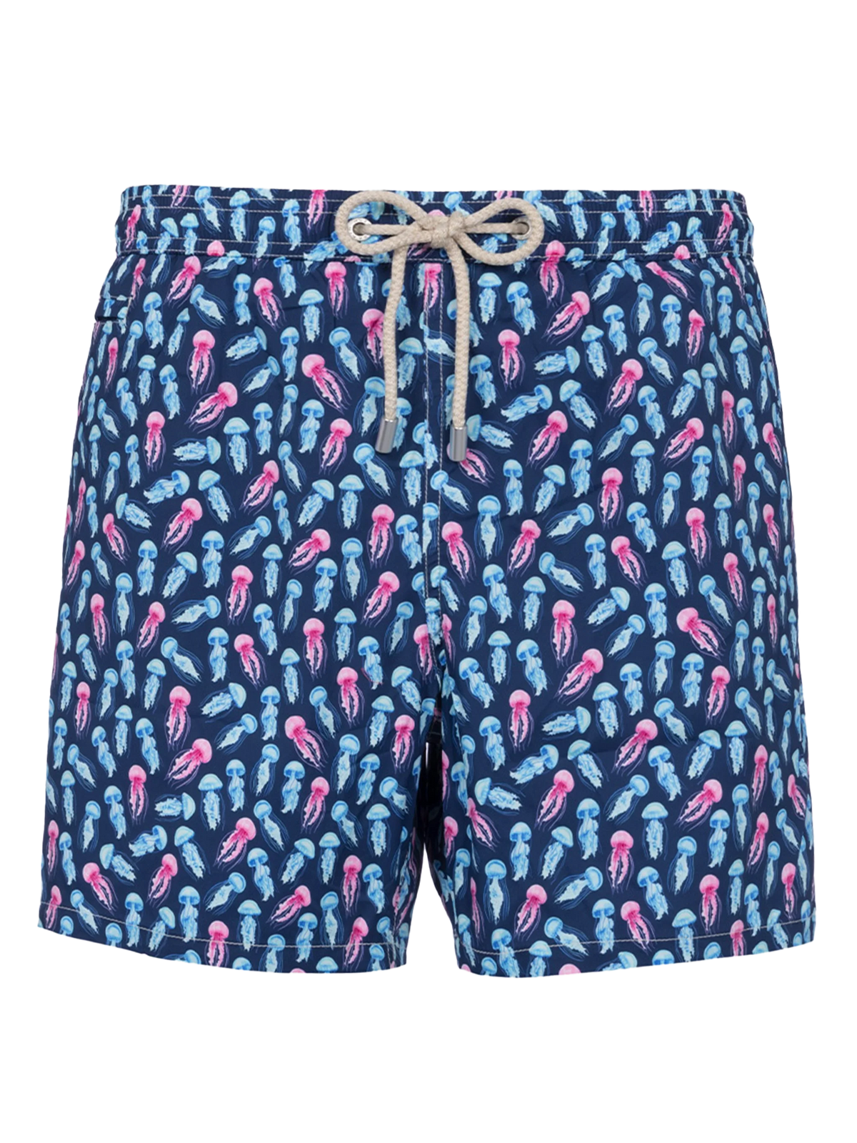 Costume mare Comfort Light blu navy con stampa meduse fluo