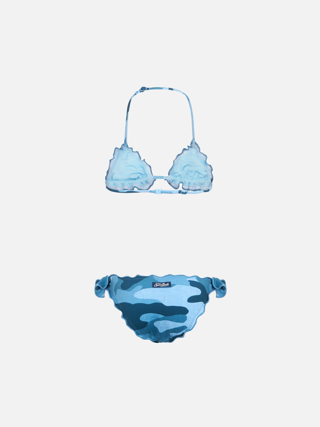 Bikini Cris azzurro con stampa effetto denim