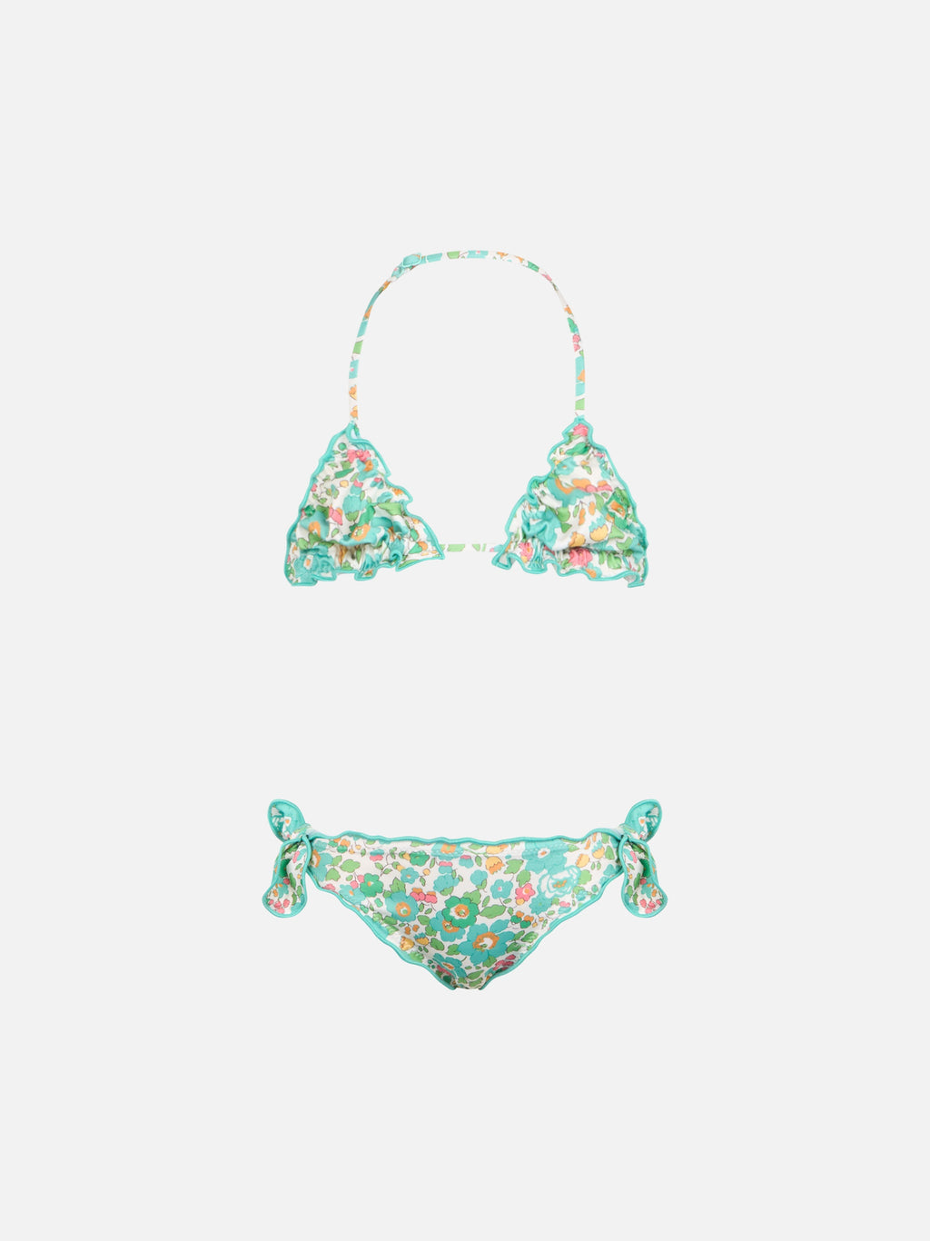 Bikini Cris verde acqua con stampa floreale Betsy | Made with Liberty Fabric