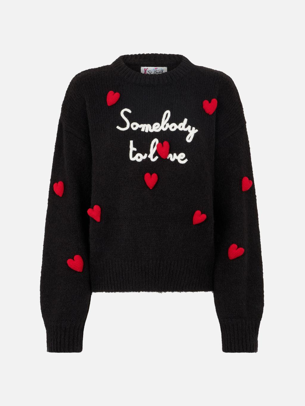 Maglia Danya Soft nera con ricamo Somebody to love