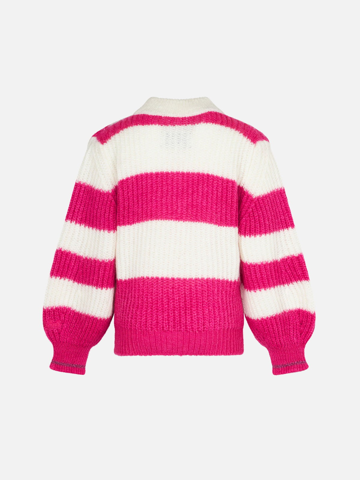 Maglia Danya Soft Jr a righe rosa e bianche con ricamo Snow Princess
