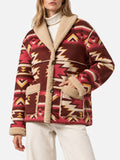Cappotto reversibile Dorys beige effetto montone con motivo product image 1