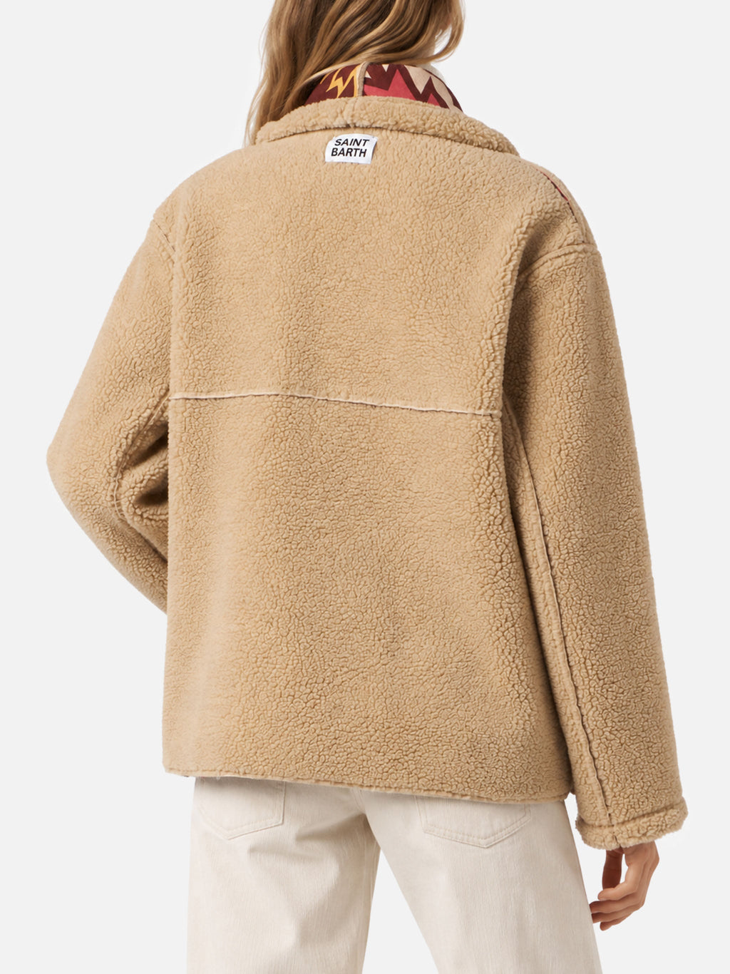 Cappotto reversibile Dorys beige effetto montone con motivo product image 6