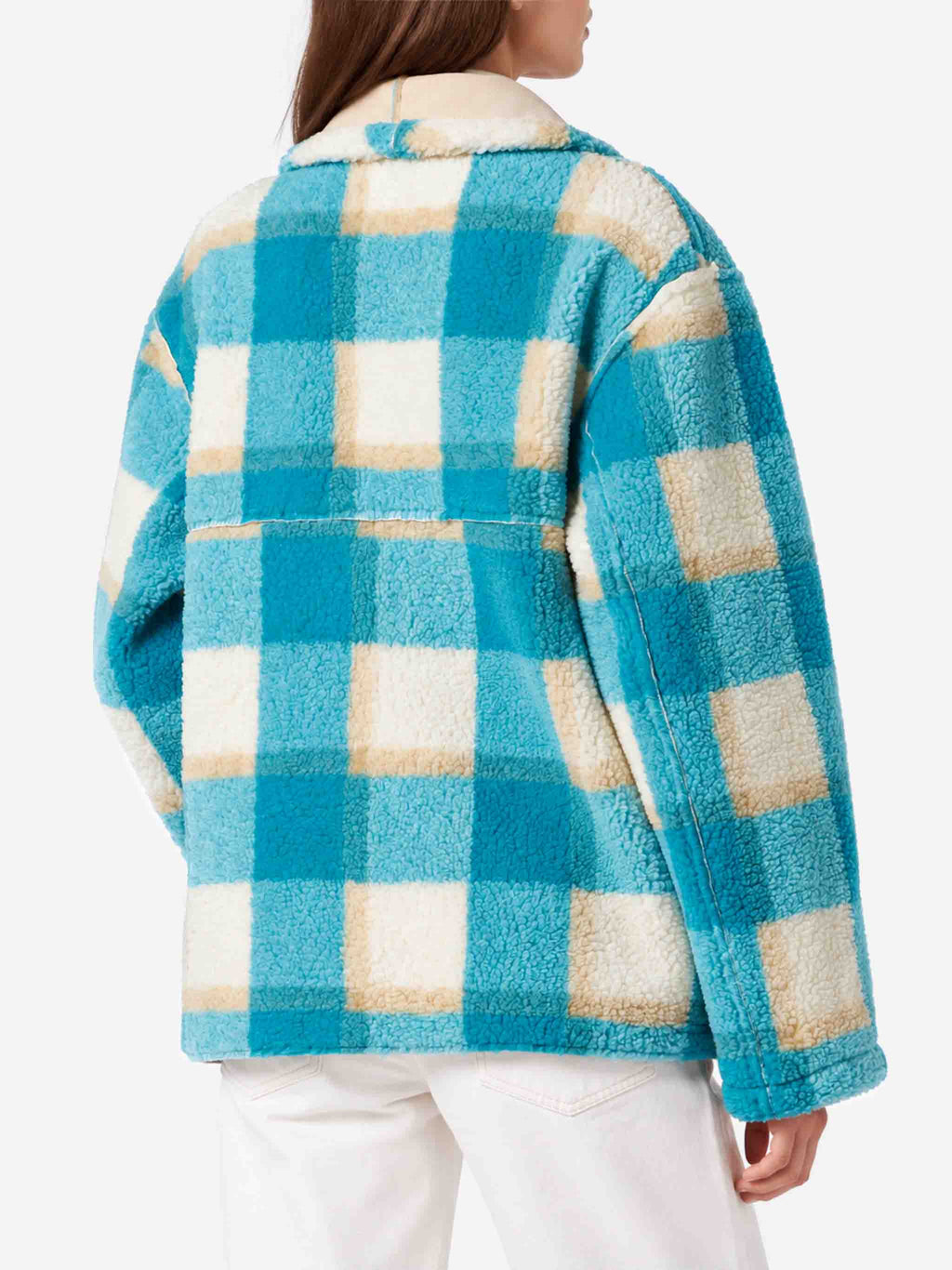 Giacca reversibile Dorys effetto montone con stampa tartan product image 3