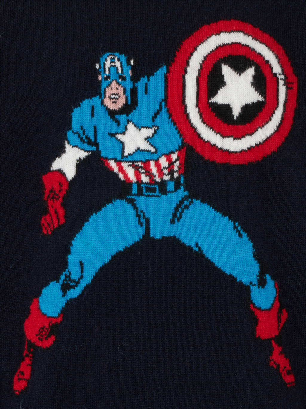 Maglione Douglas blu navy con jacquard Captain America | Special Edition