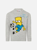 Maglione Douglas grigio chiaro melange con jacquard Bart Simpson e ricamo Just Kickin’ it | Special Edition