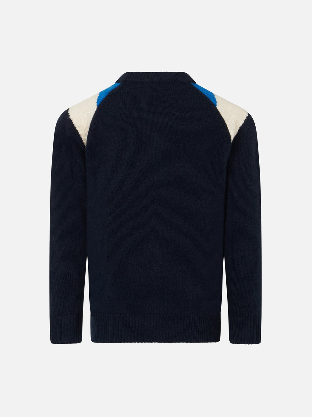Maglia girocollo Douglas Ski bluette e blu con jacquard logo
