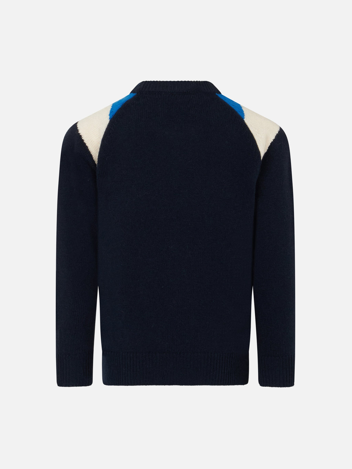 Maglia girocollo Douglas Ski bluette e blu con jacquard logo
