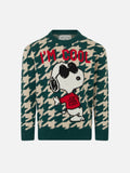 Maglia girocollo Douglas blu con jacquard Snoopy | Special Edition