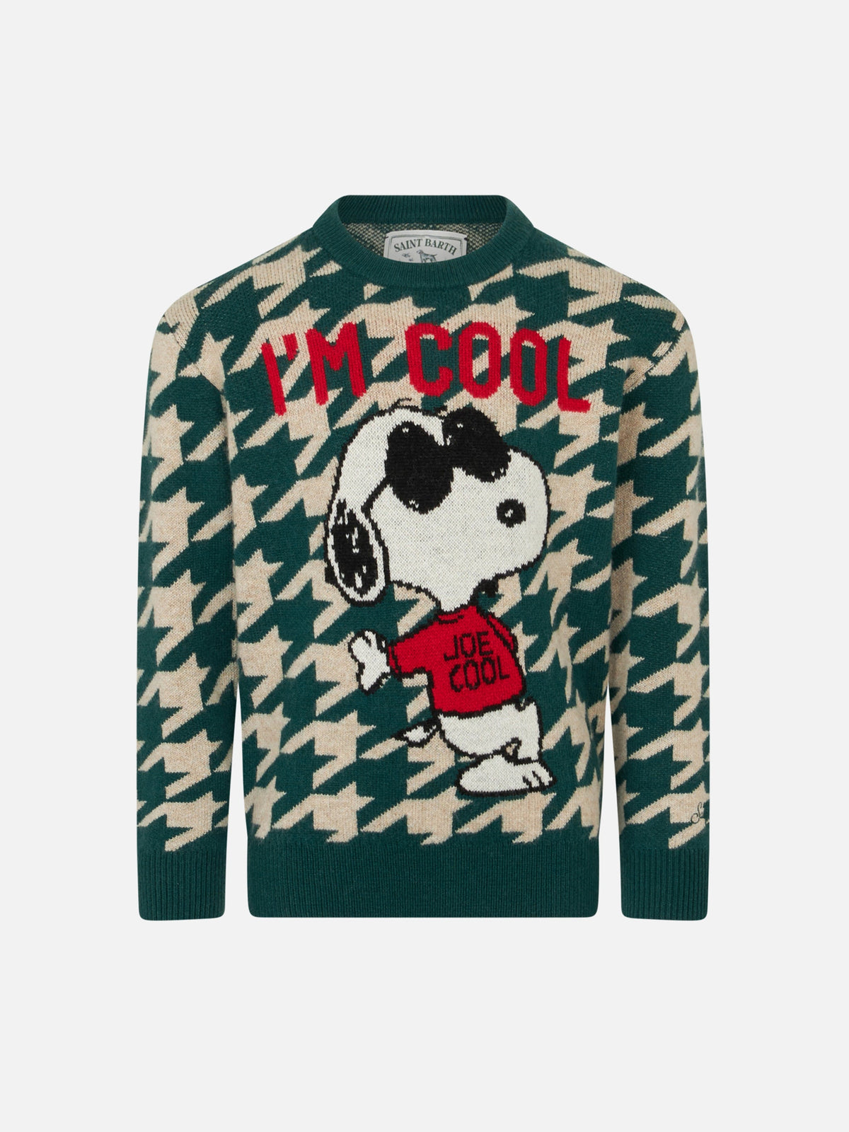 Maglia girocollo Douglas blu con jacquard Snoopy | Special Edition