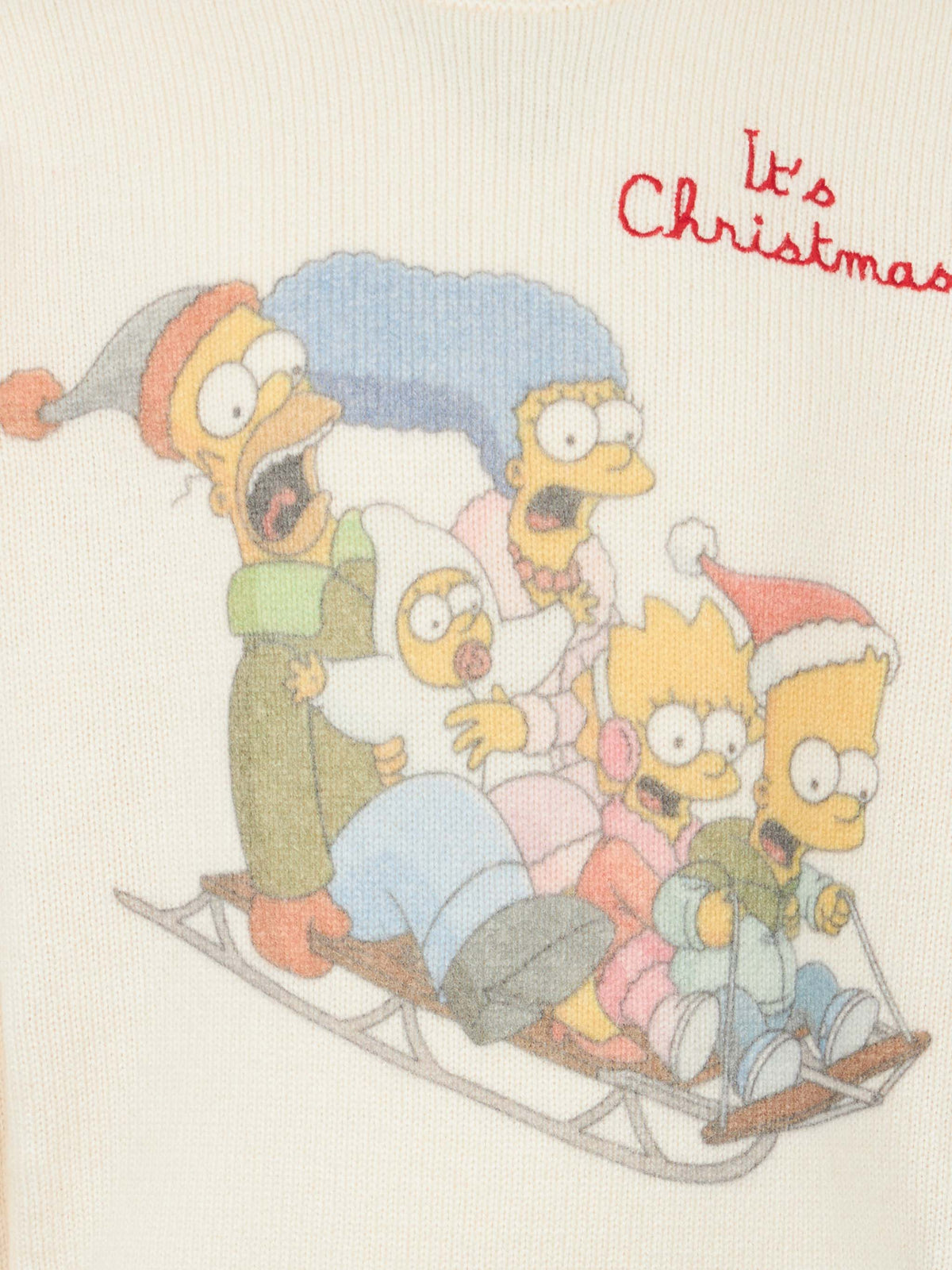 Maglia Douglas bianca con jacquard famiglia Simpson | Special Edition